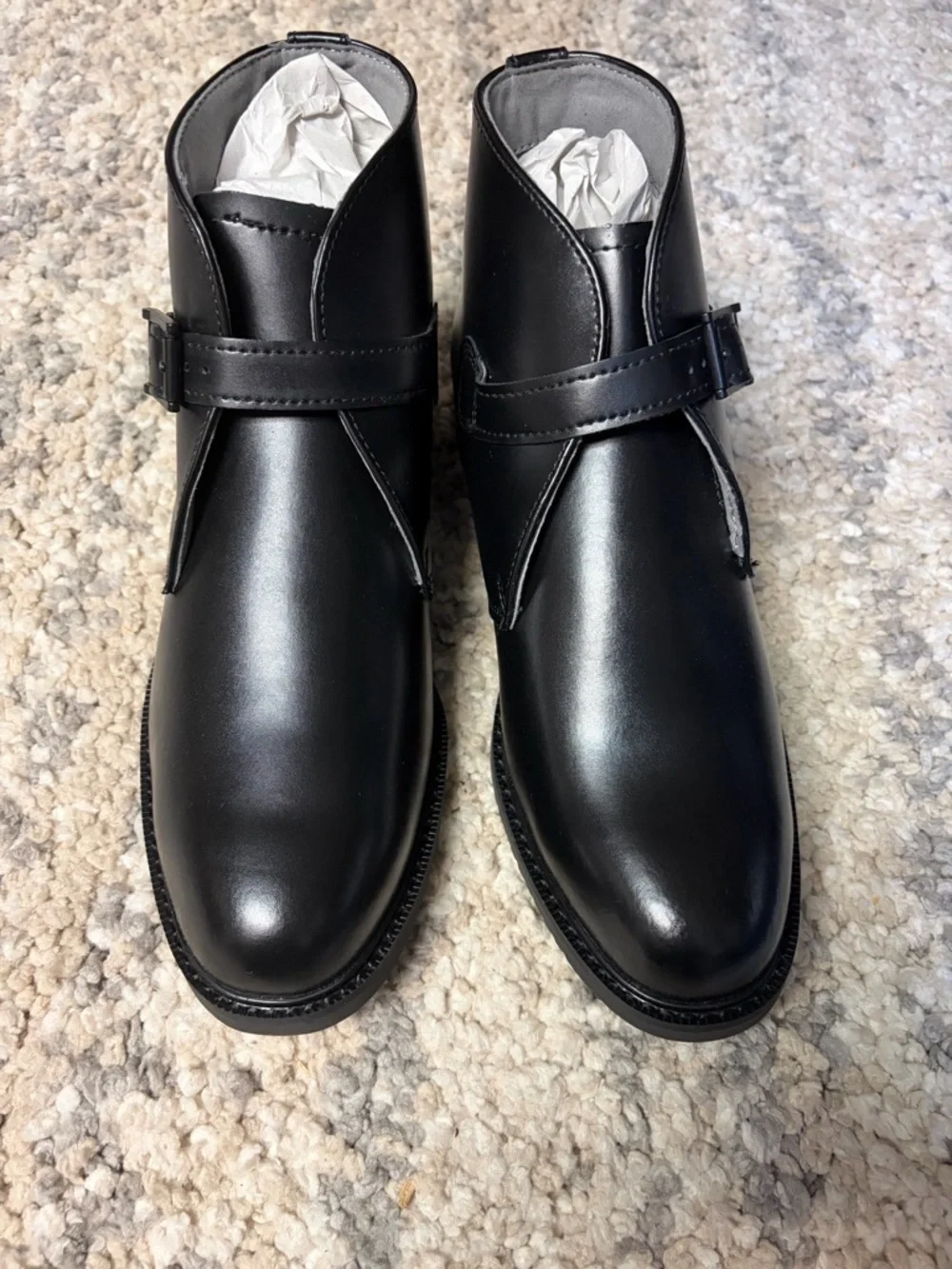 Bates Black Leather Chukka Boot with Buckle New in Box